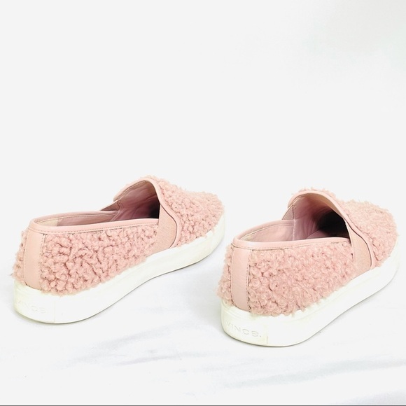 Vince Blair 5 Pink Faux Shearling Slip-On Sherpa Sneaker Sz 7 - Picture 6 of 8